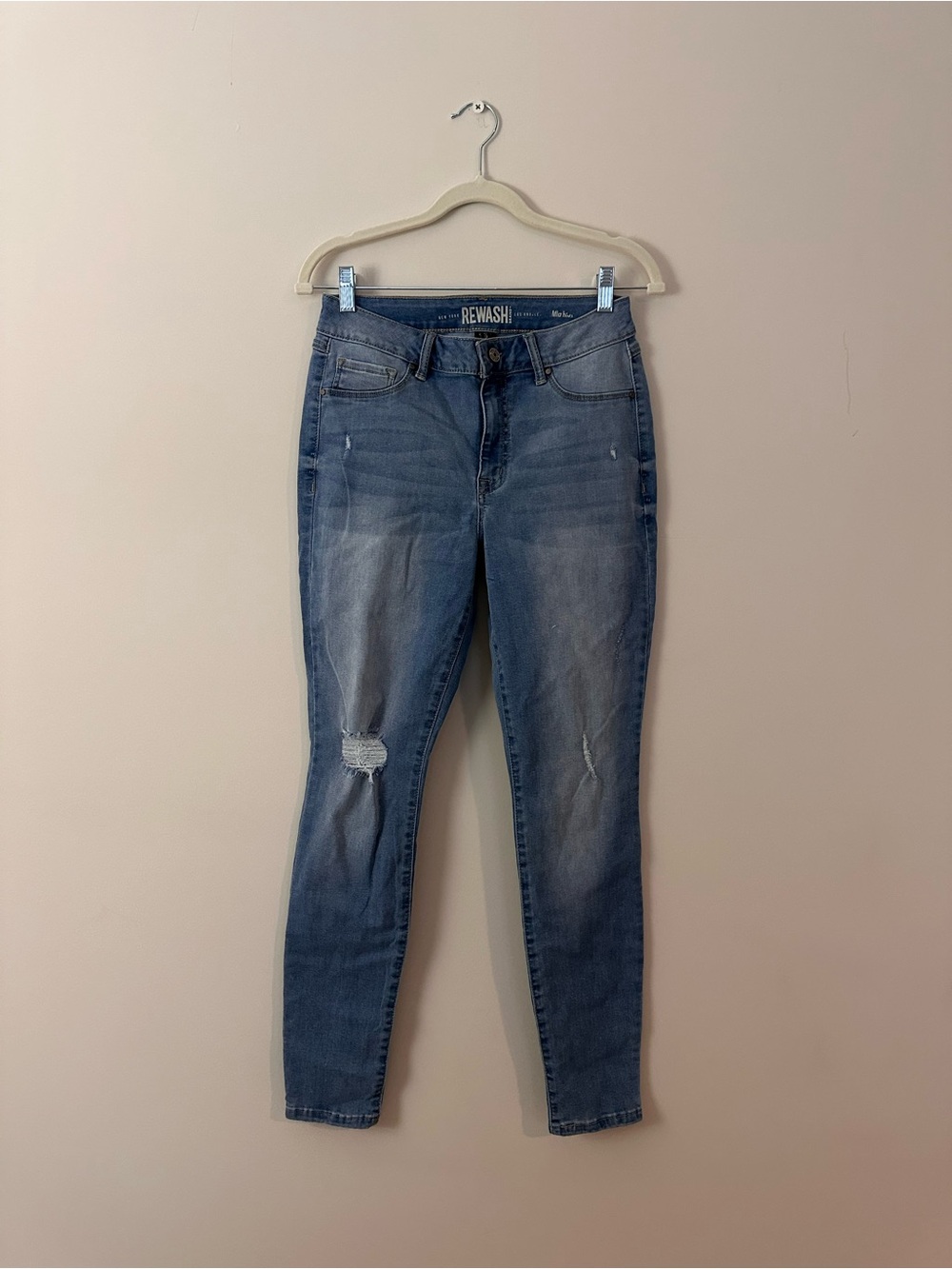 Rewash Womens Mila Distressed Skinny Jeans Medium Wash - Size 9/29